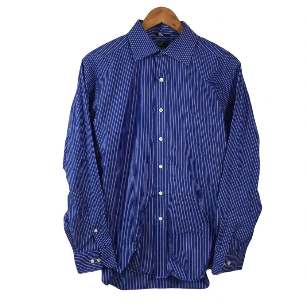 BF432 Chaps Ralph Lauren Pinstripe Dress Shirt 16 34/35 L
